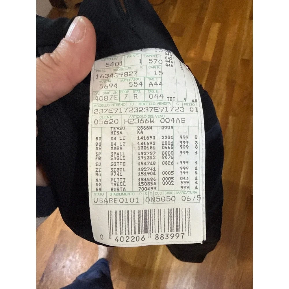Missoni Mens Blazer Sport Coat Black Italy Size 44 Luxury